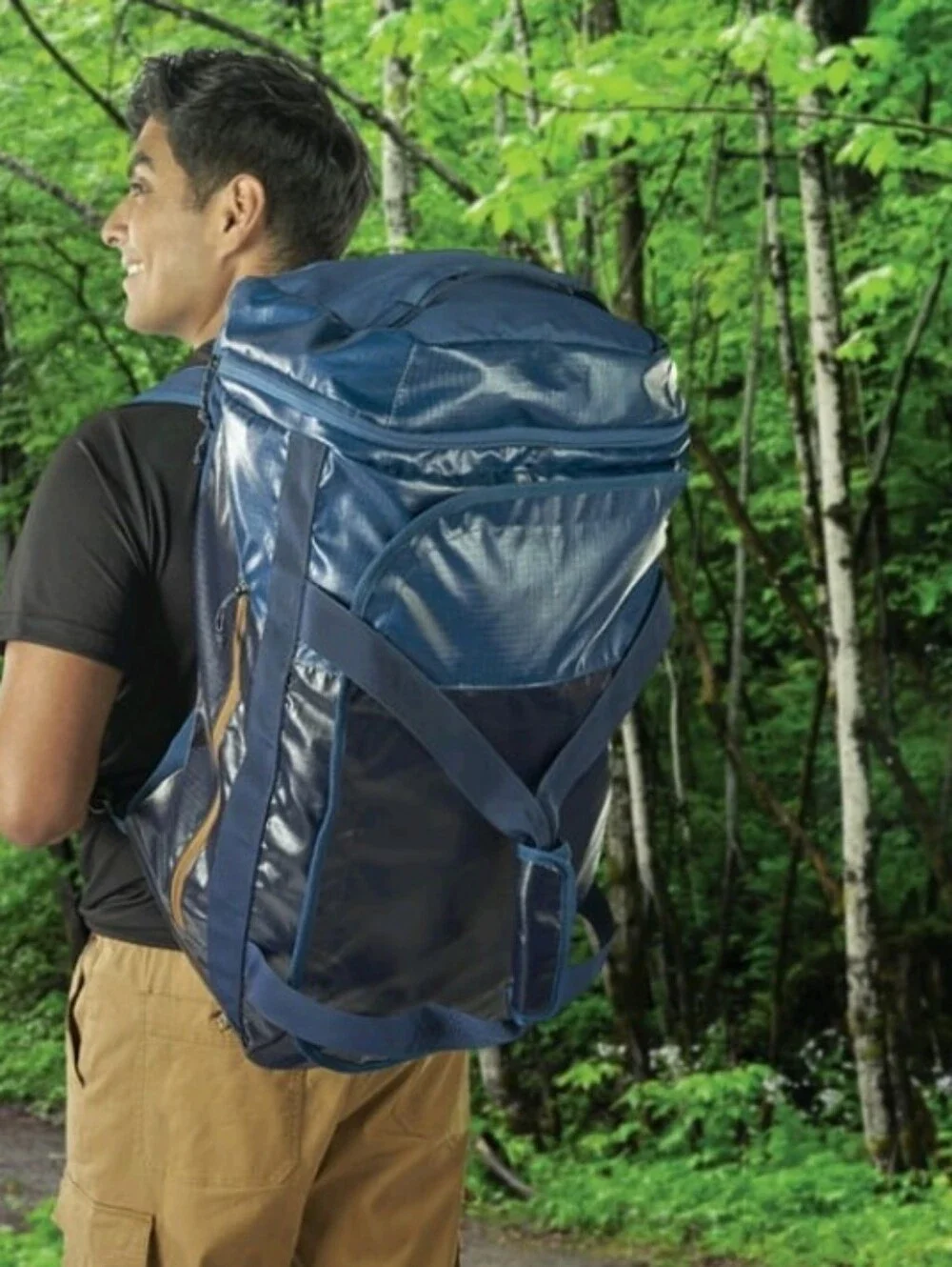 Ozark Trail 70L Coated Polyester Ripstop Duffel Bag With Backpack Straps